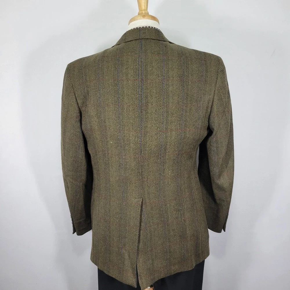 VTG Corbin Men's Tweed Sport Coat Blazer Two Button Plaid Herringbone Size 42R‎